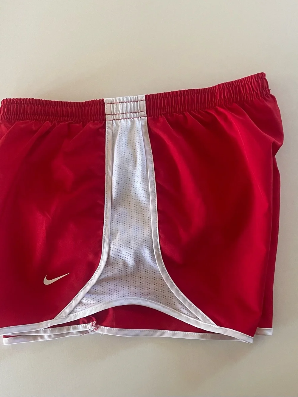 Nike Kids Red and White Athletic Shorts